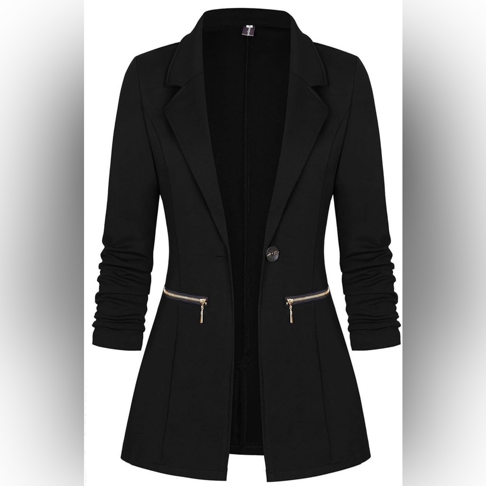 NWT Long Sleeve Blazer Open Front Cardigan Jacket, AVAILABLE IN MULTI COLORS